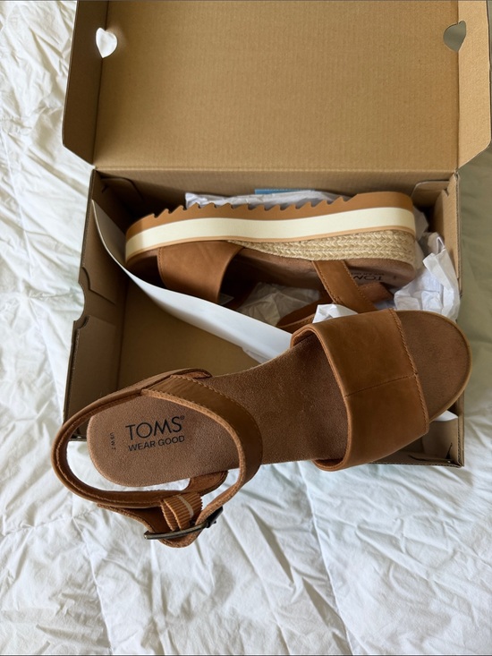 Toms Shoes - TOMS Brown Espadrille Wedge Sandals